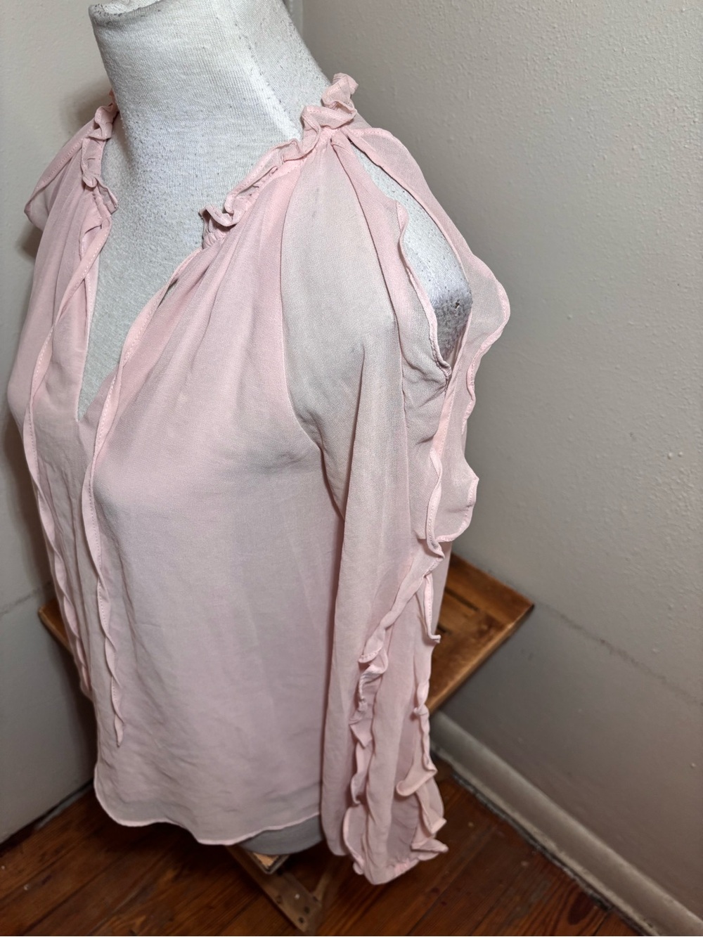 1 State Cold Shoulder Ruffle Sleeve Blouse - Picture 8 of 11